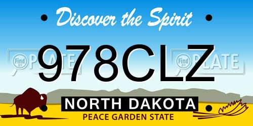 978CLZ North Dakota License Plate