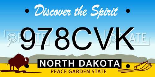 978CVK North Dakota License Plate