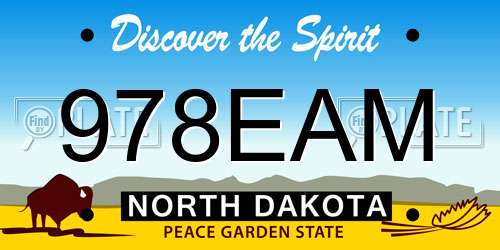 978EAM North Dakota License Plate