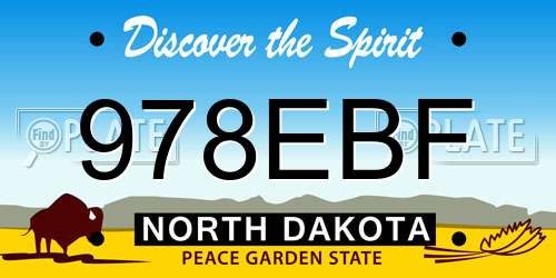 978EBF North Dakota License Plate