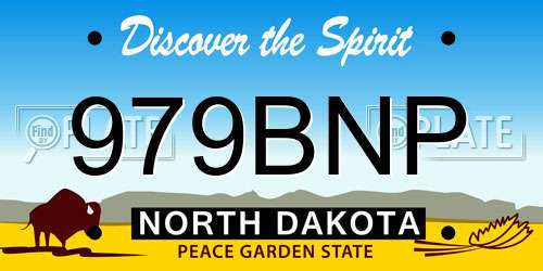 979BNP North Dakota License Plate