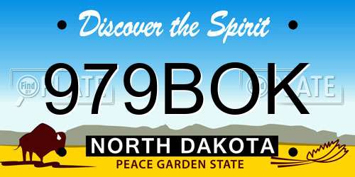 979BOK North Dakota License Plate