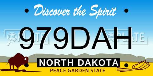 979DAH North Dakota License Plate