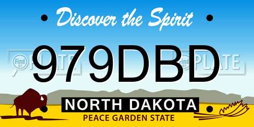 979DBD North Dakota License Plate