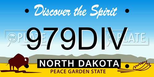 979DIV North Dakota License Plate