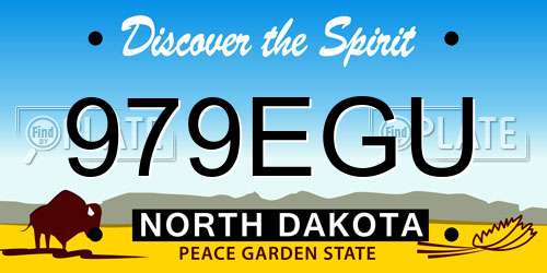 979EGU North Dakota License Plate