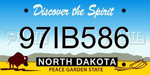 97IB586 North Dakota License Plate