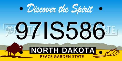 97IS586 North Dakota License Plate