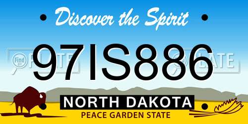 97IS886 North Dakota License Plate