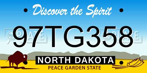 97TG358 North Dakota License Plate