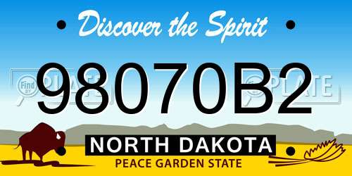 98070B2 North Dakota License Plate