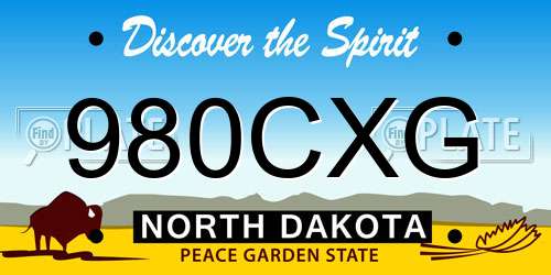 980CXG North Dakota License Plate