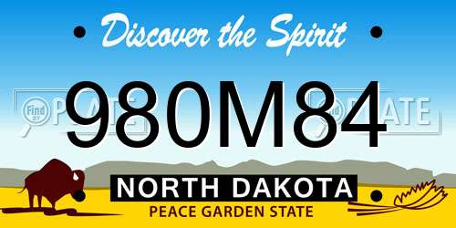 980M84 North Dakota License Plate