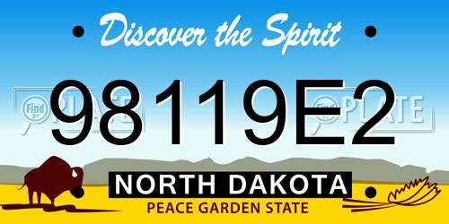 98119E2 North Dakota License Plate