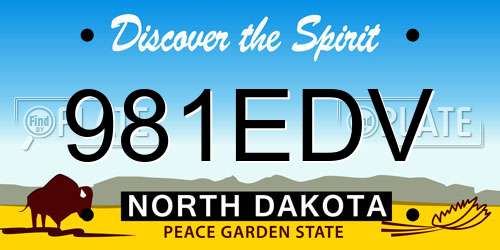 981EDV North Dakota License Plate