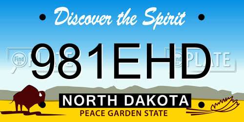 981EHD North Dakota License Plate