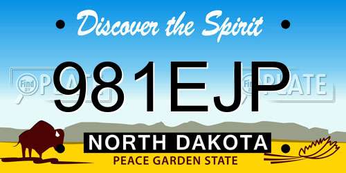 981EJP North Dakota License Plate