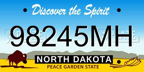 98245MH North Dakota License Plate