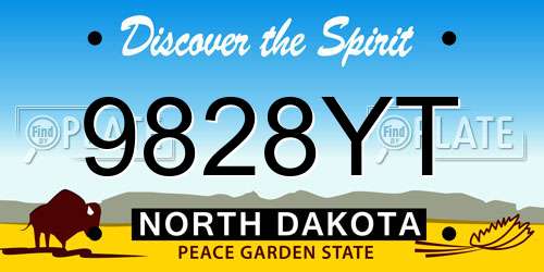 9828YT North Dakota License Plate