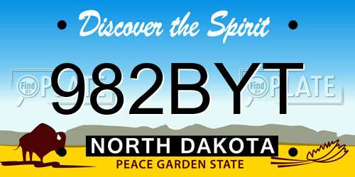 982BYT North Dakota License Plate
