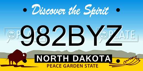 982BYZ North Dakota License Plate