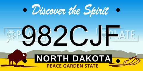 982CJF North Dakota License Plate