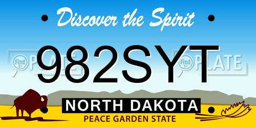 982SYT North Dakota License Plate