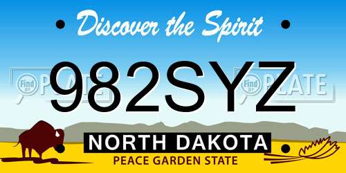 982SYZ North Dakota License Plate