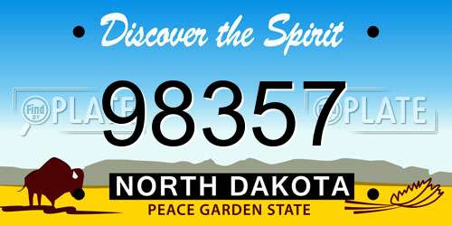 98357 North Dakota License Plate