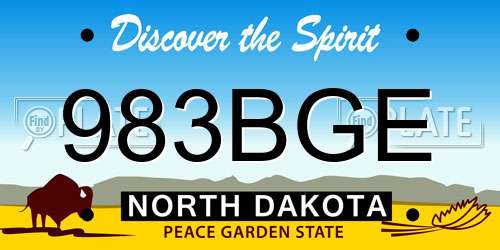 983BGE North Dakota License Plate