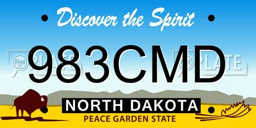 983CMD North Dakota License Plate