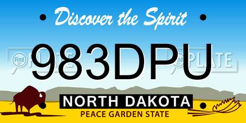 983DPU North Dakota License Plate