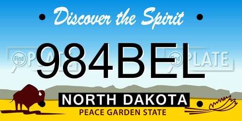 984BEL North Dakota License Plate