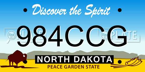 984CCG North Dakota License Plate