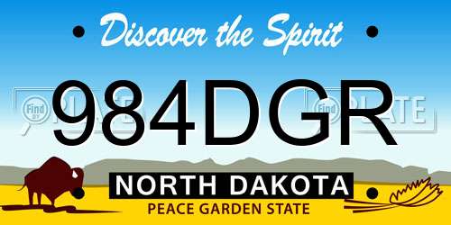 984DGR North Dakota License Plate