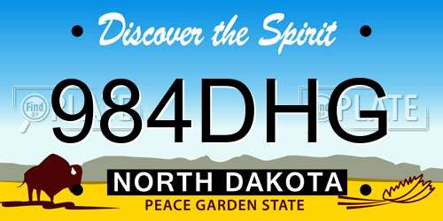 984DHG North Dakota License Plate