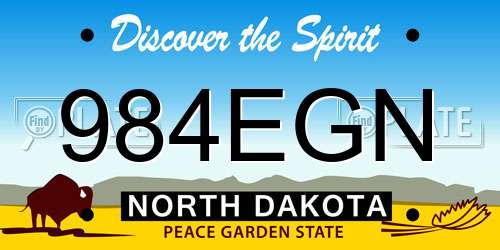 984EGN North Dakota License Plate