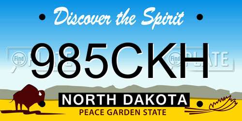 985CKH North Dakota License Plate