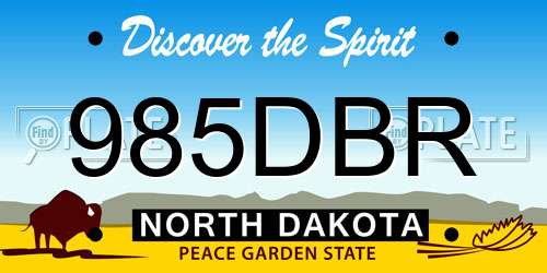 985DBR North Dakota License Plate