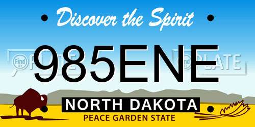 985ENE North Dakota License Plate