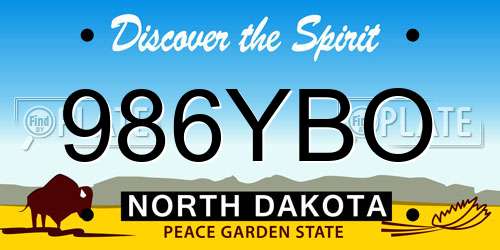 986YBO North Dakota License Plate