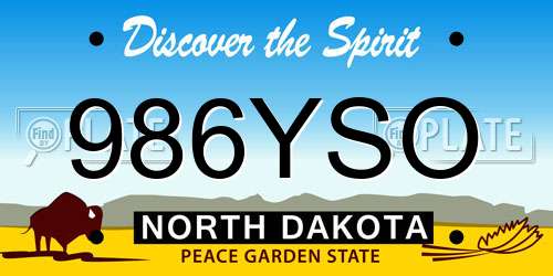986YSO North Dakota License Plate