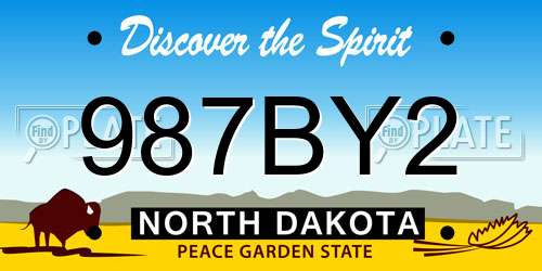 987BY2 North Dakota License Plate