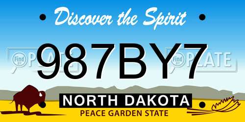 987BY7 North Dakota License Plate