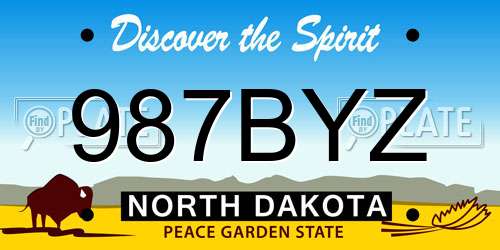 987BYZ North Dakota License Plate