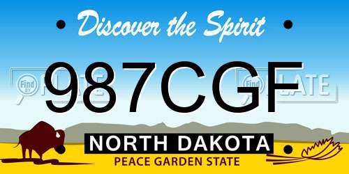 987CGF North Dakota License Plate