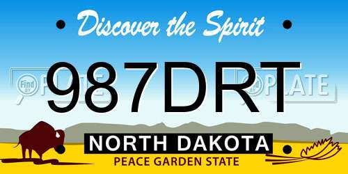 987DRT North Dakota License Plate