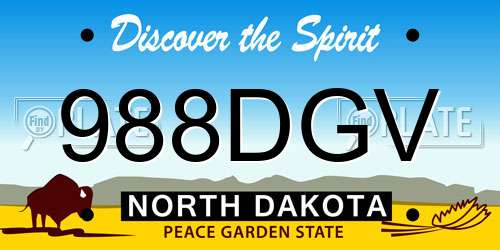 988DGV North Dakota License Plate