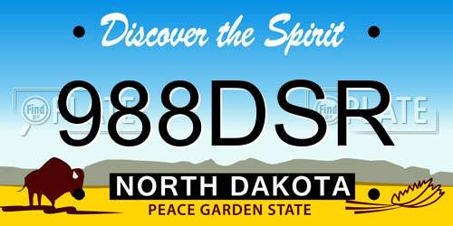988DSR North Dakota License Plate