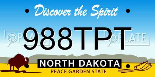 988TPT North Dakota License Plate